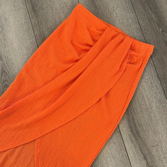 SHEIN orange faux wrap skirt size 0XL - Picture 3 of 4